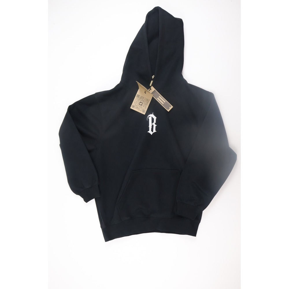 Boneless BTW Hoodie Old English Logo Size M Black Streetwear Pullover